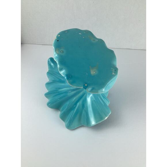 VTG Aqua blue Retro swirl vase Pottery Unsigned MCM - Picture 5 of 7